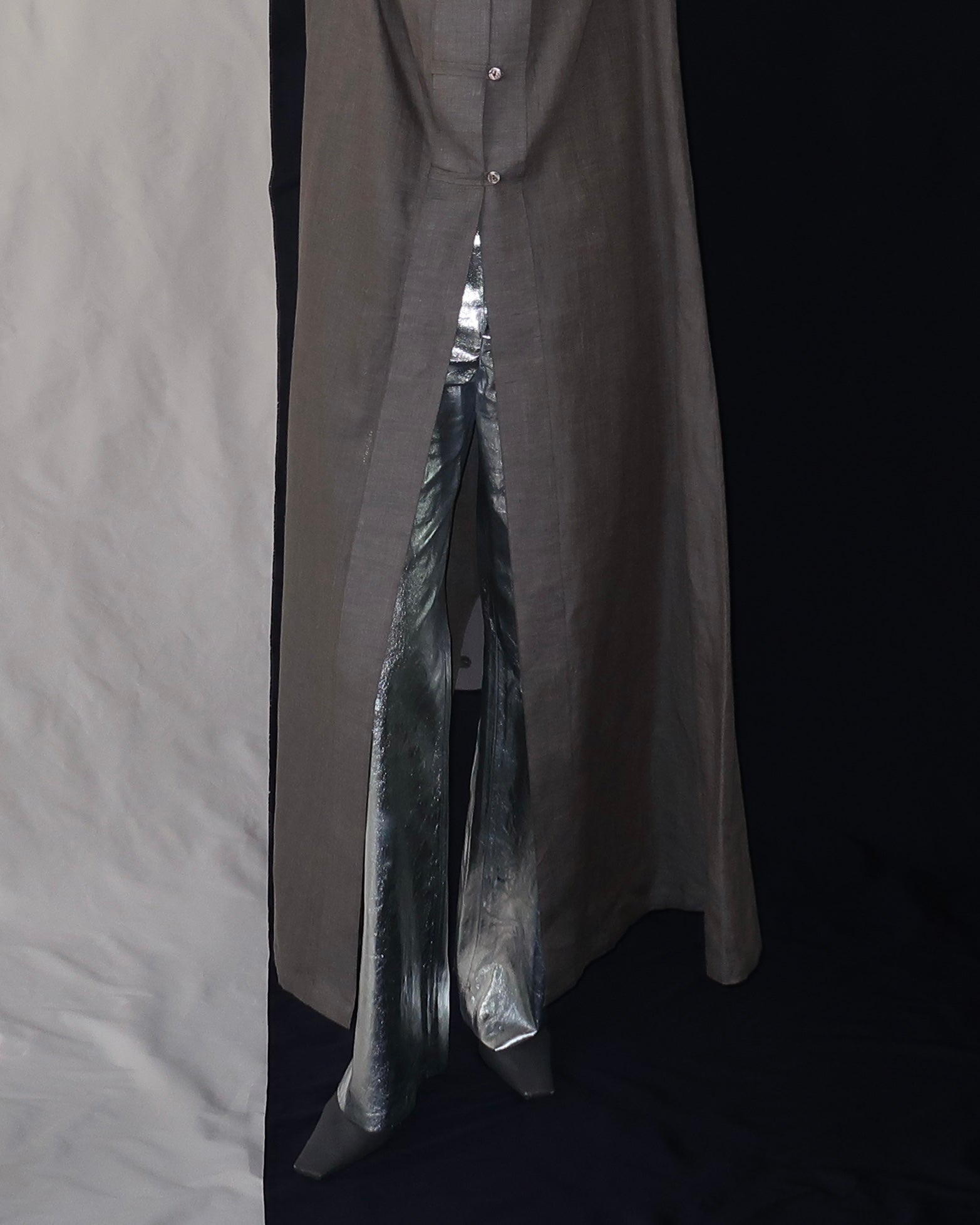 vintage shirt abaya - dark grey