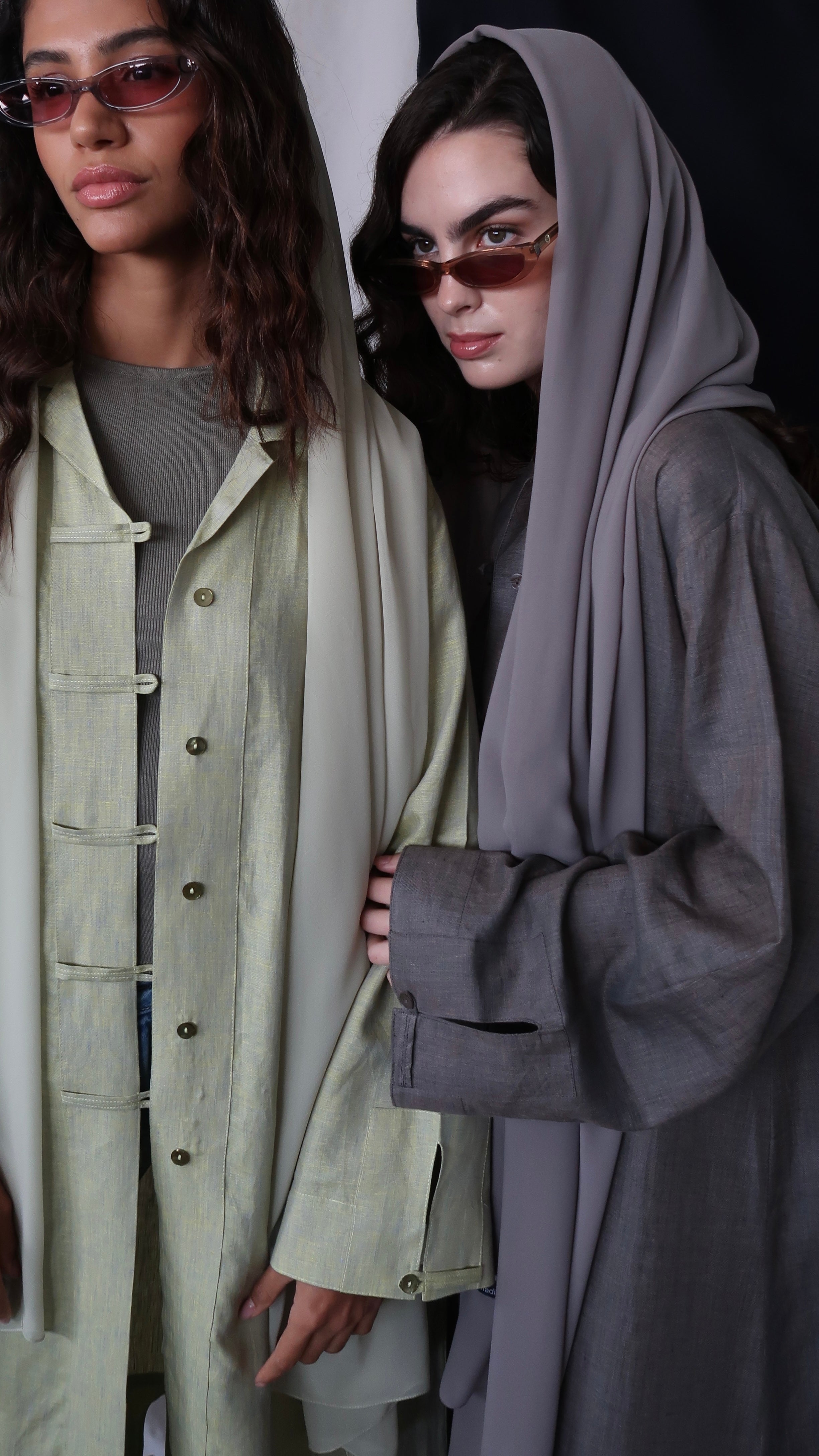 vintage shirt abaya - mint green