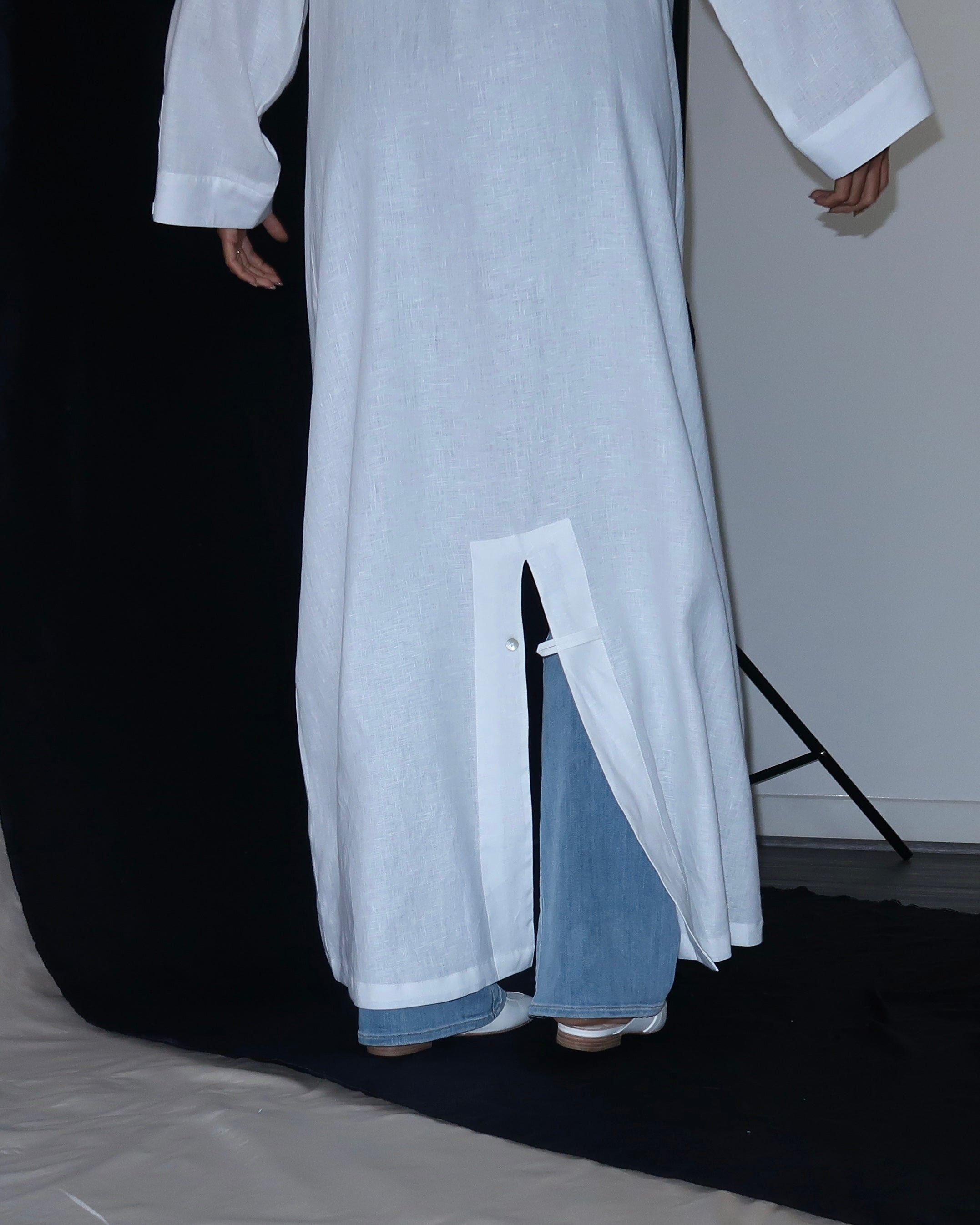 vintage shirt abaya - white