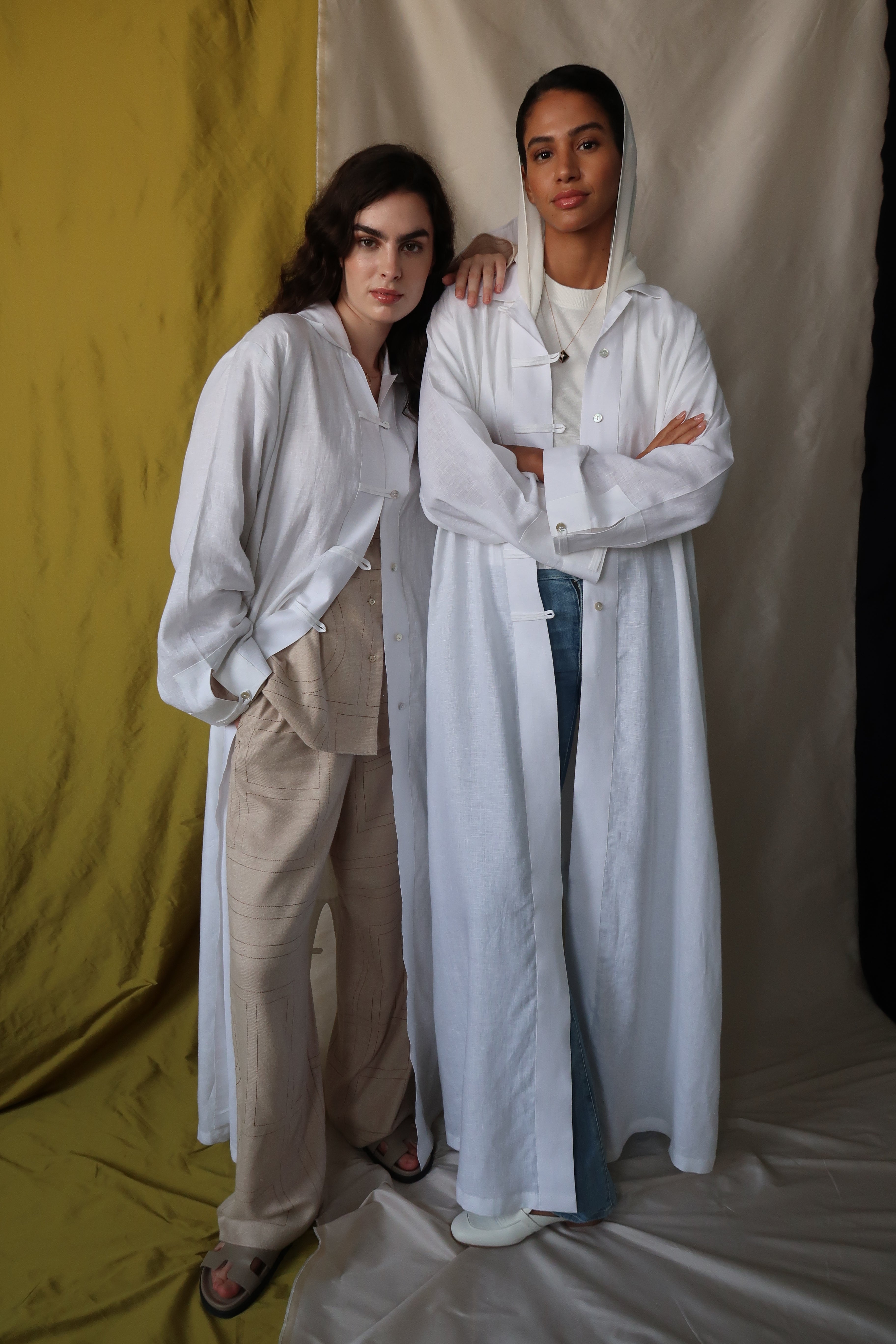 vintage shirt abaya - white