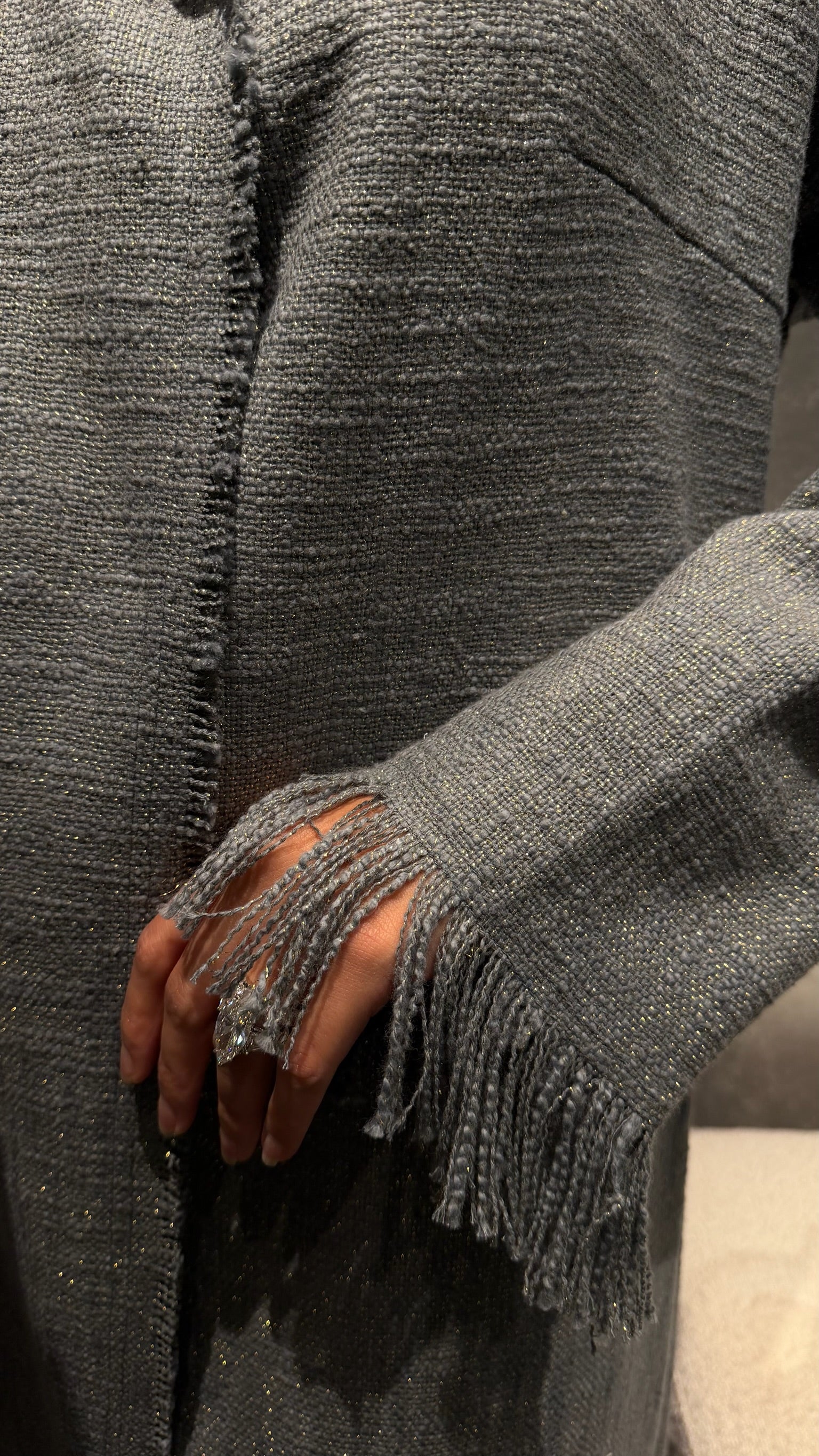 tweed light: metallic thread weave