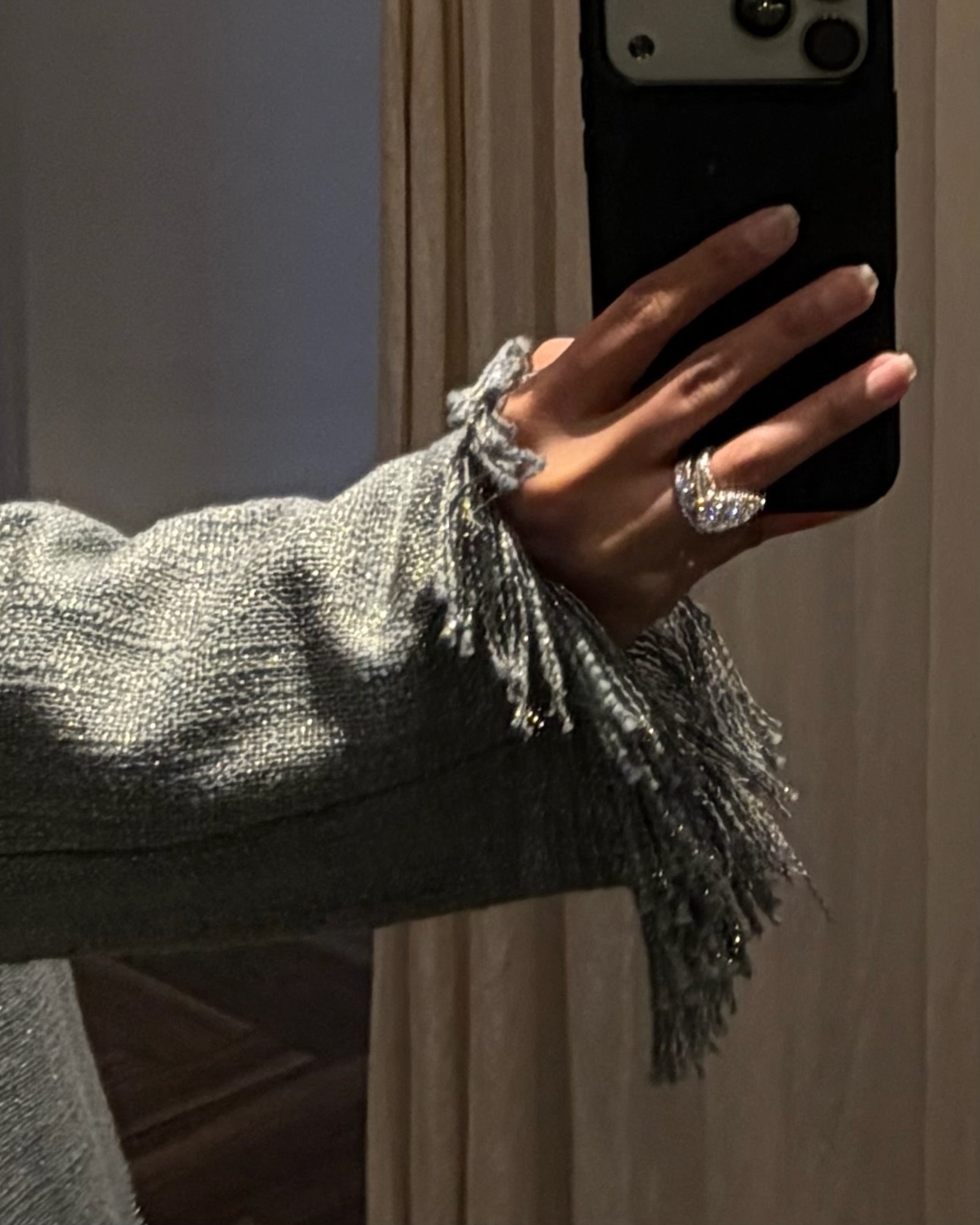tweed light: metallic thread weave