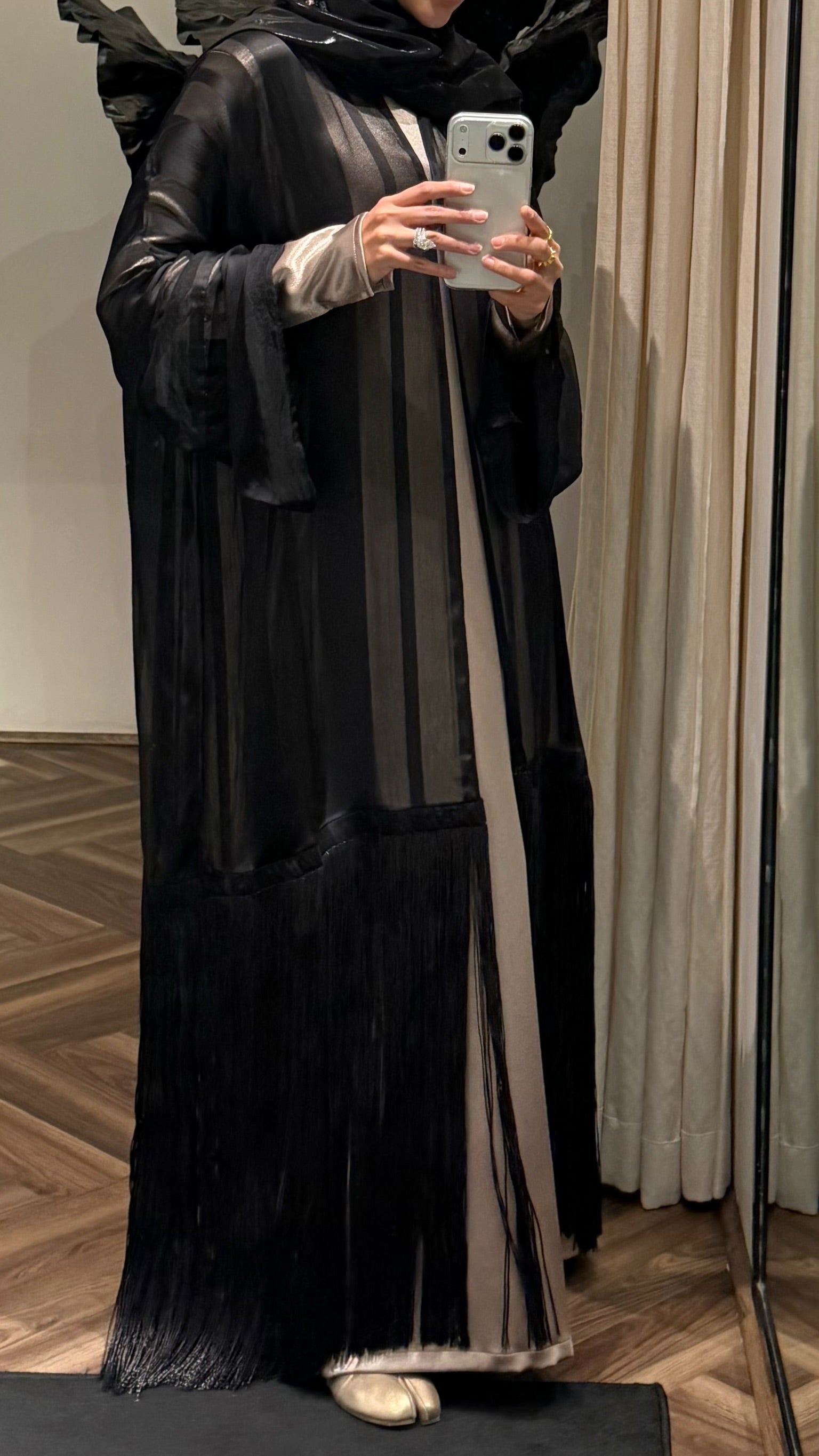 pure silk chiffon wrap with tassels