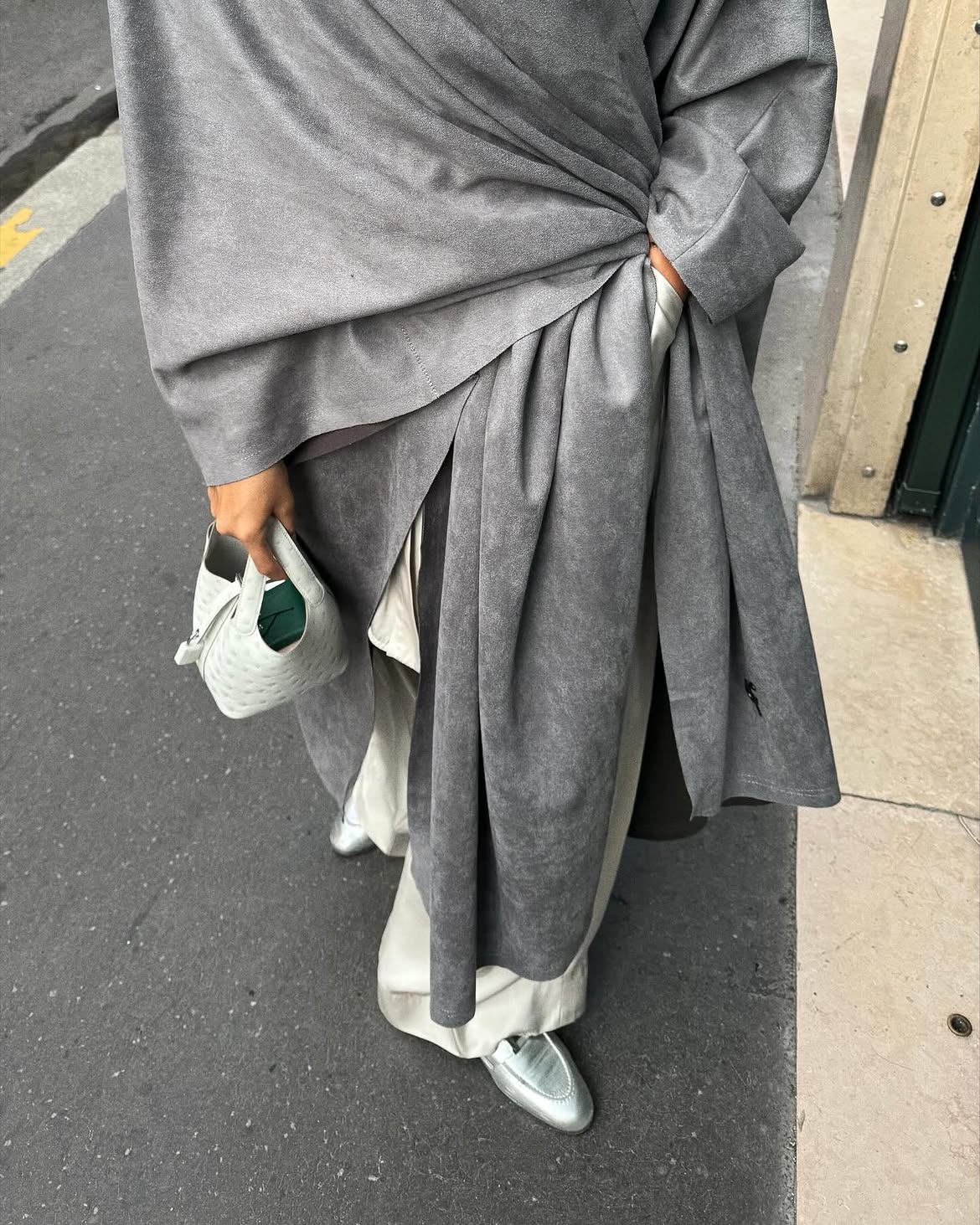 suede throw-on