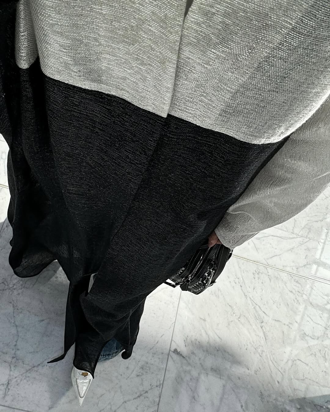 hybrid kimono with zircon - white/black