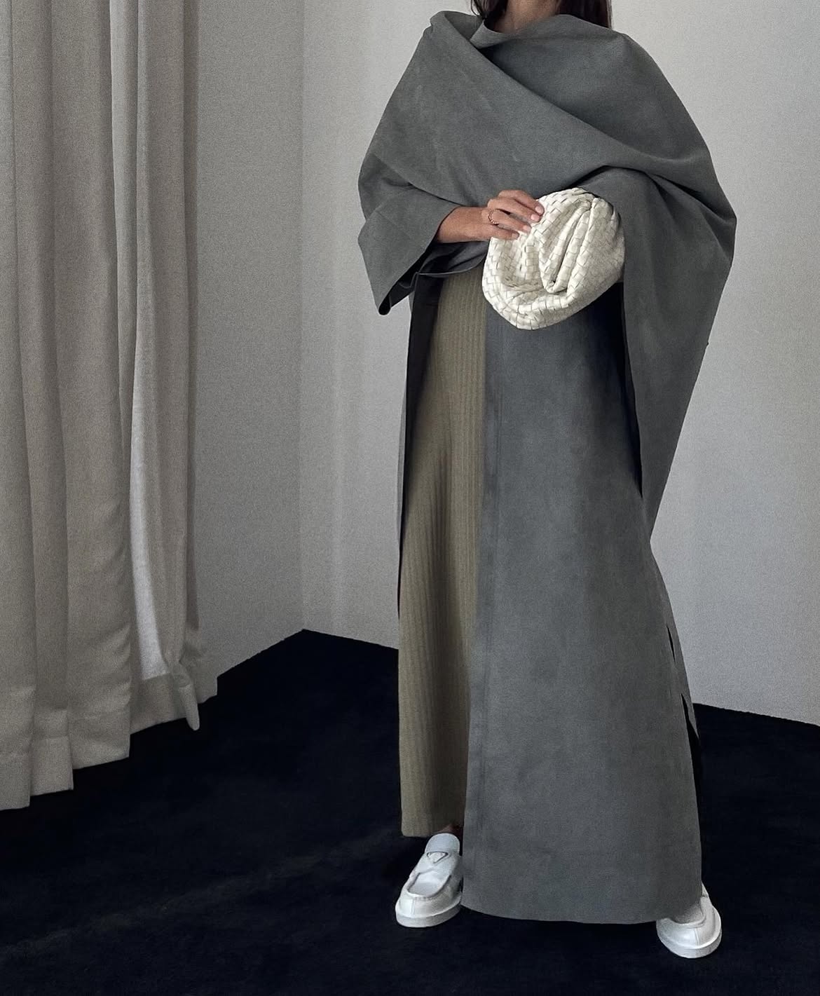 suede throw-on